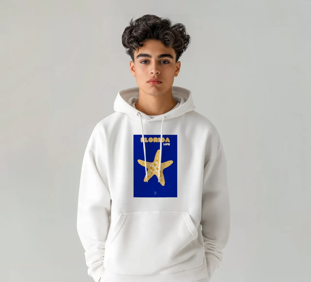 Estado del Sol Florida: Arte costero con estrellas de mar - Ocean Life sudadera con capucha de NorwesClub