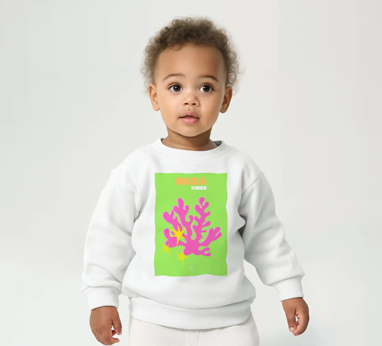 Ibiza Glow: Abstract Coral & Starburst Vibes - Neon Pop Art sudadera de bebé de NorwesClub