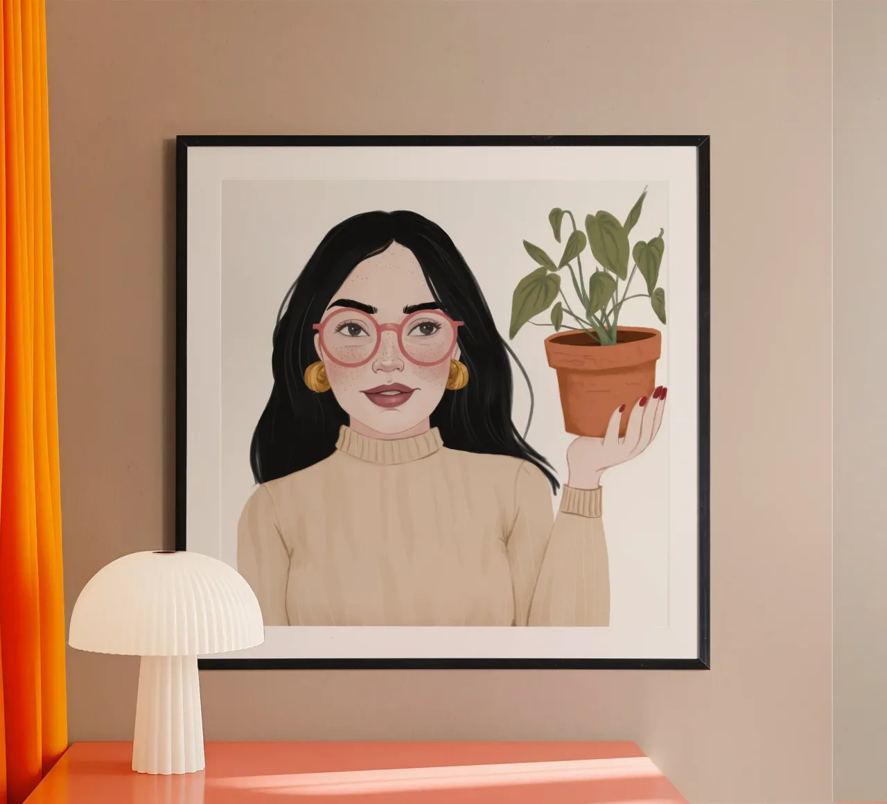 Equilibrio botanico poster con telaio in legno da Petal Canvas