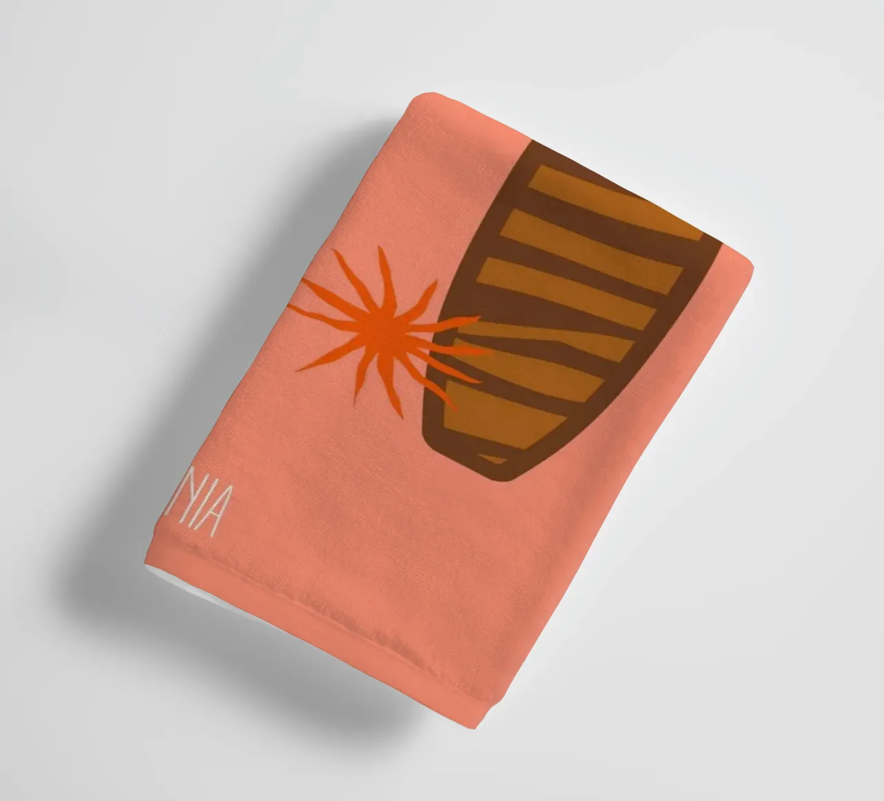 Malibu Beach Vibes - Mid-Century Modern Surf & Palm Print towel by NorwesClub