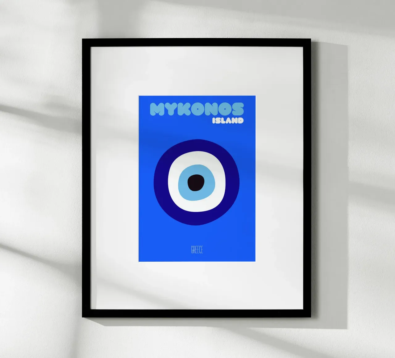 Mykonos Evil Eye Amulett - Griechische Insel Minimalistische Kunst Poster von NorwesClub