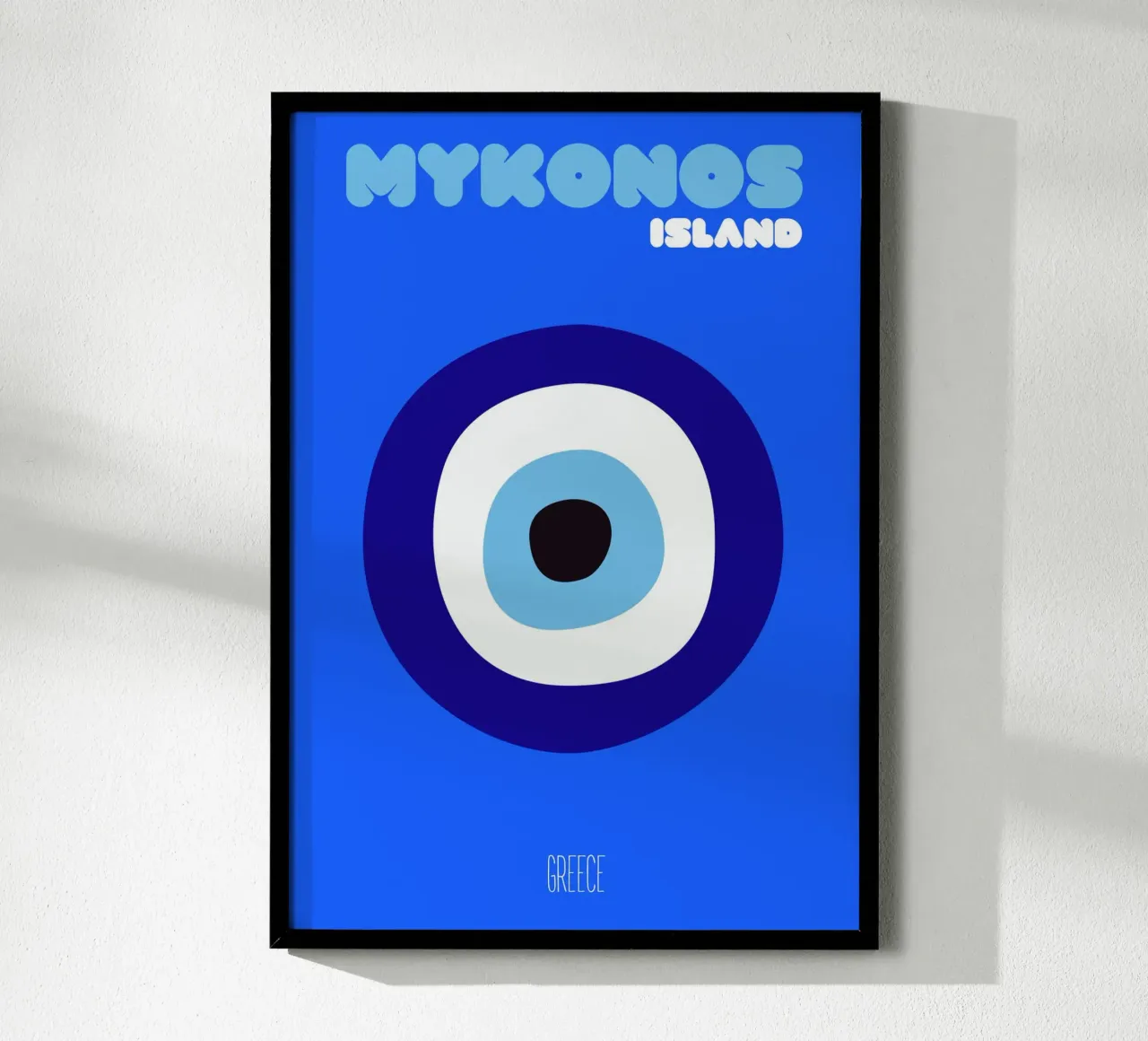 Mykonos Evil Eye Amulett - Griechische Insel Minimalistische Kunst Poster von NorwesClub