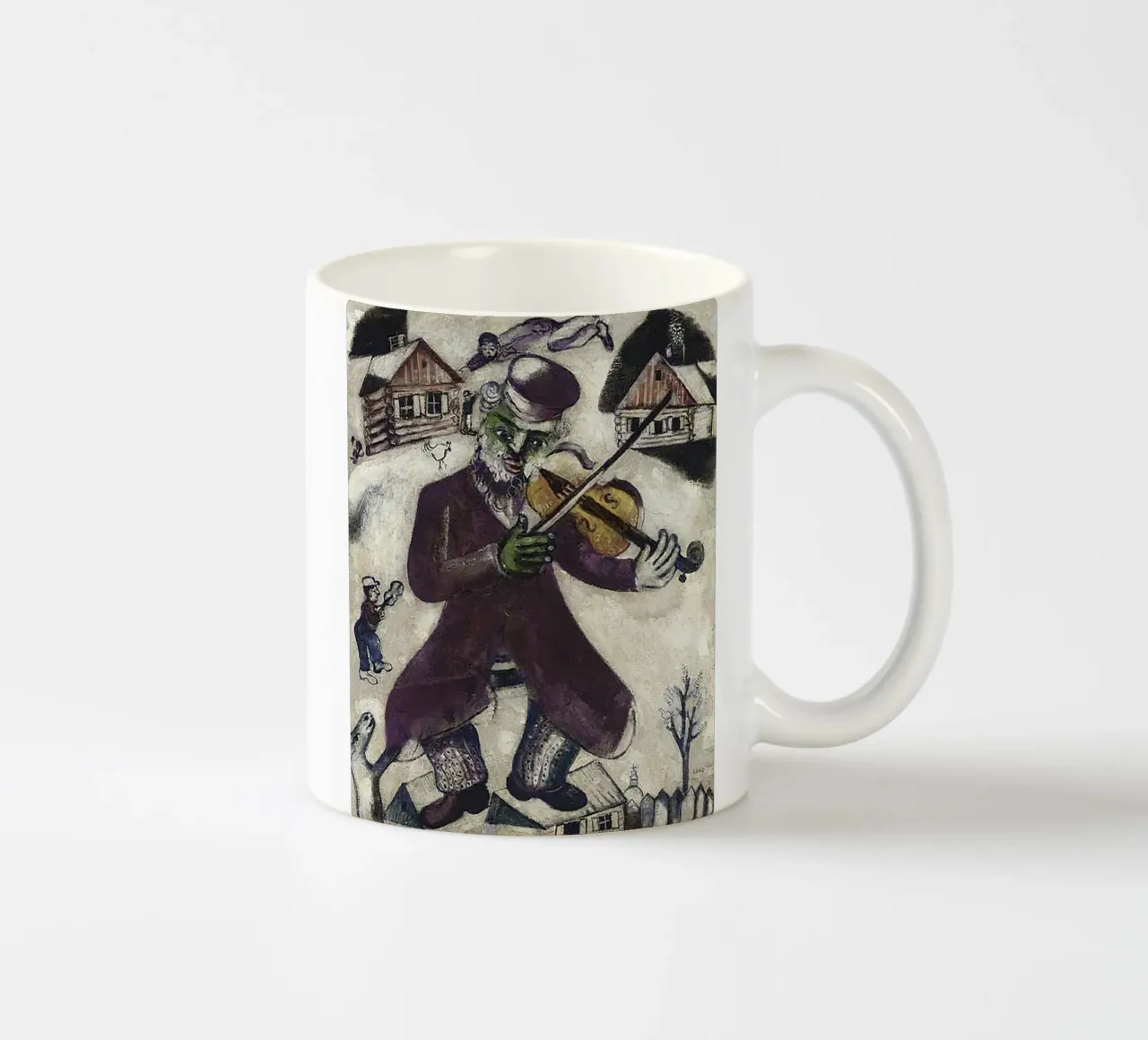 Marc Chagall violinista verde tazza in ceramica da Kunze Gallery