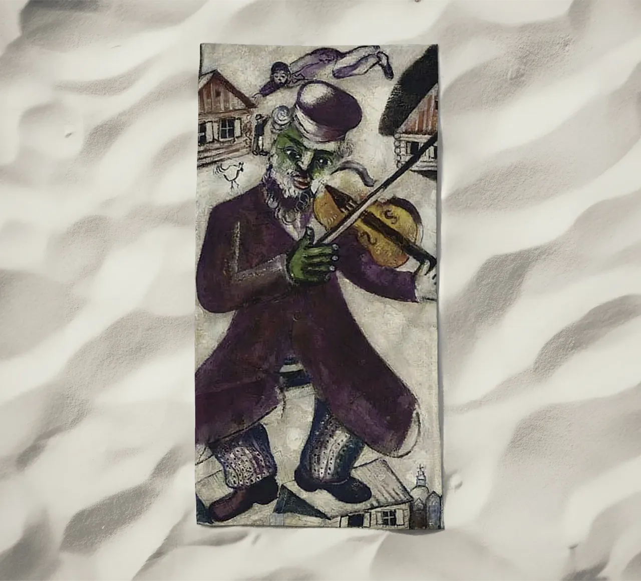 Marc Chagall Violoniste vert serviette de plage de Kunze Gallery