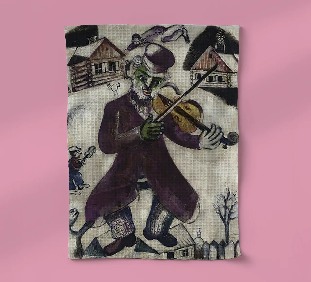 Marc Chagall Violoniste vert torchon de Kunze Gallery