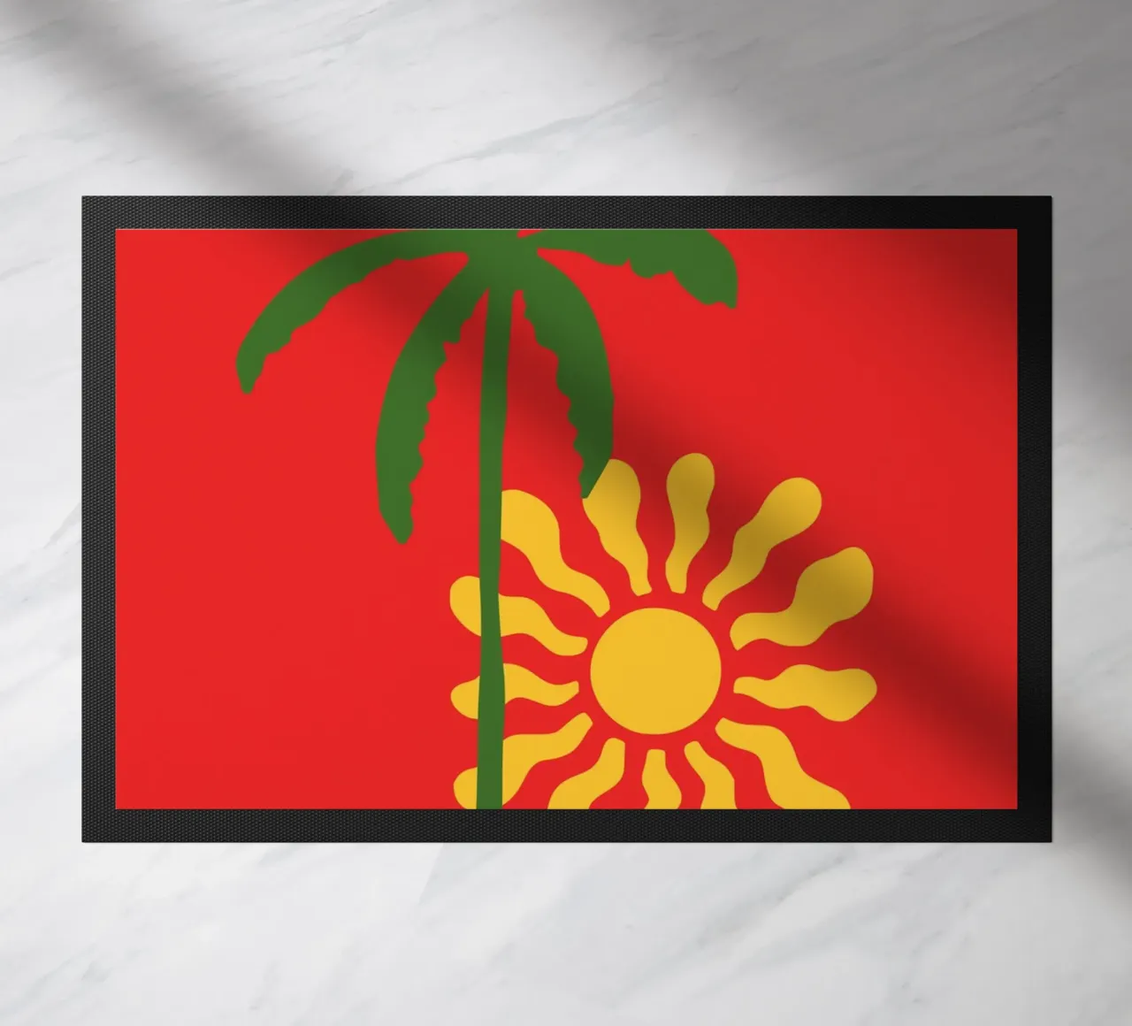 Santa Monica Sun & Palm - California Pop Art Beach Print zerbino da NorwesClub