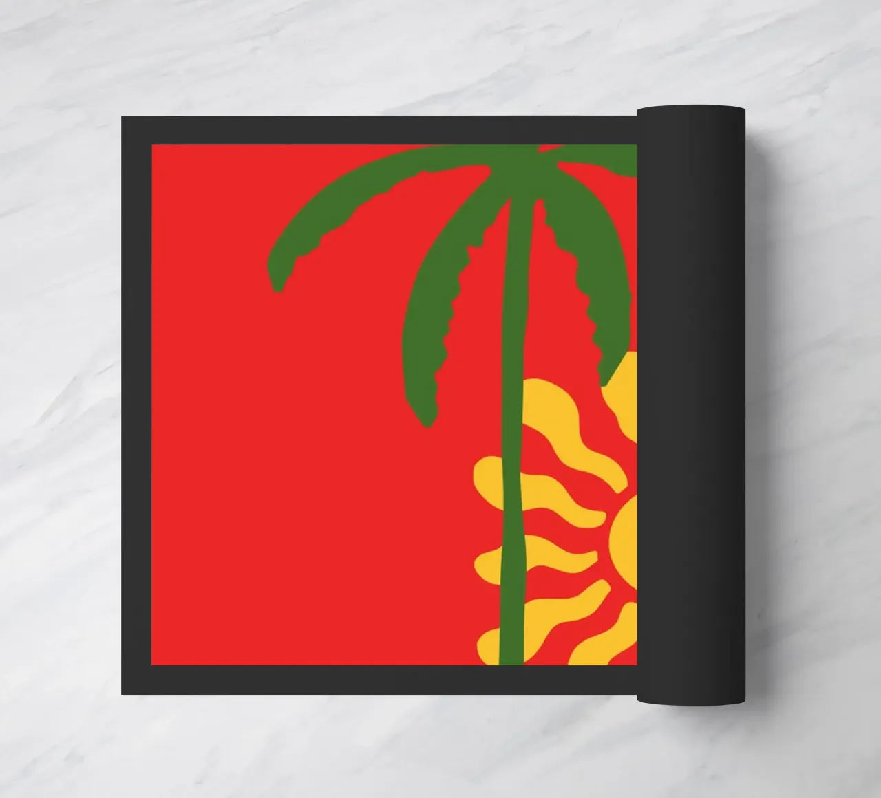 Santa Monica Sun & Palm - California Pop Art Beach Print zerbino da NorwesClub