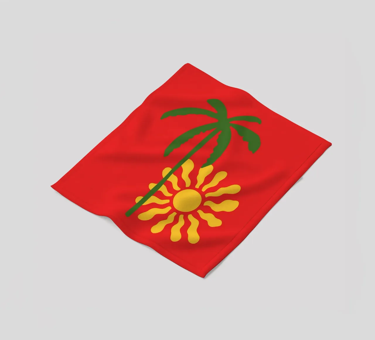 Santa Monica Sun & Palm - California Pop Art Beach Print coperta in pile da NorwesClub