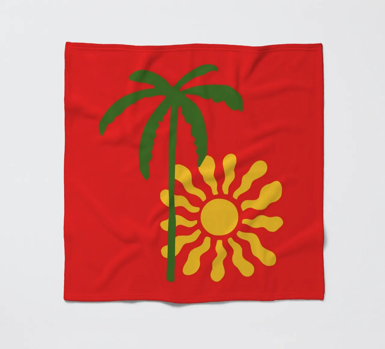 Santa Monica Sun & Palm - California Pop Art Beach Print coperta in pile da NorwesClub