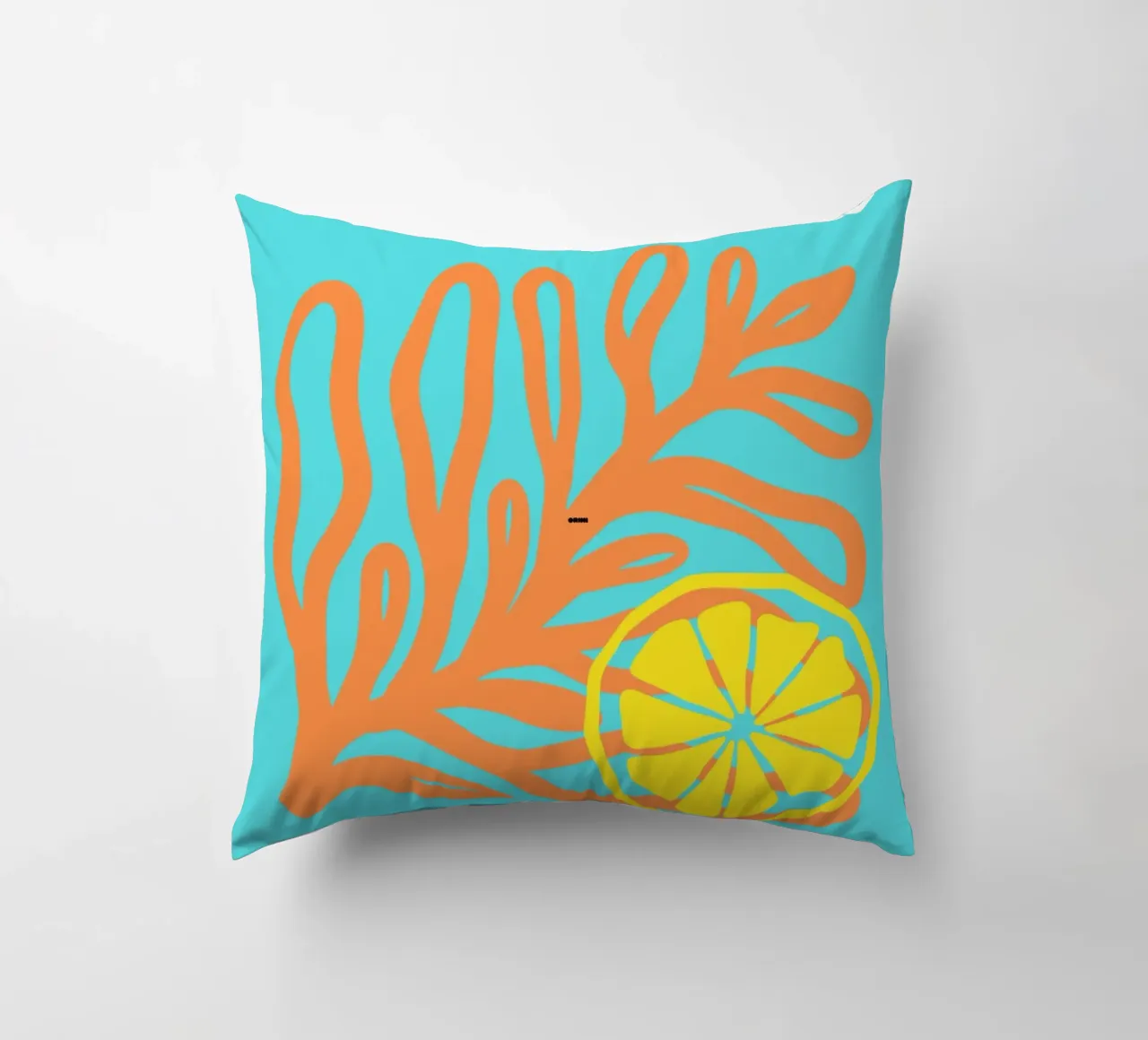 Santorini Citrus Zonsondergang - Abstract Grieks Eiland Kunst kussen van NorwesClub