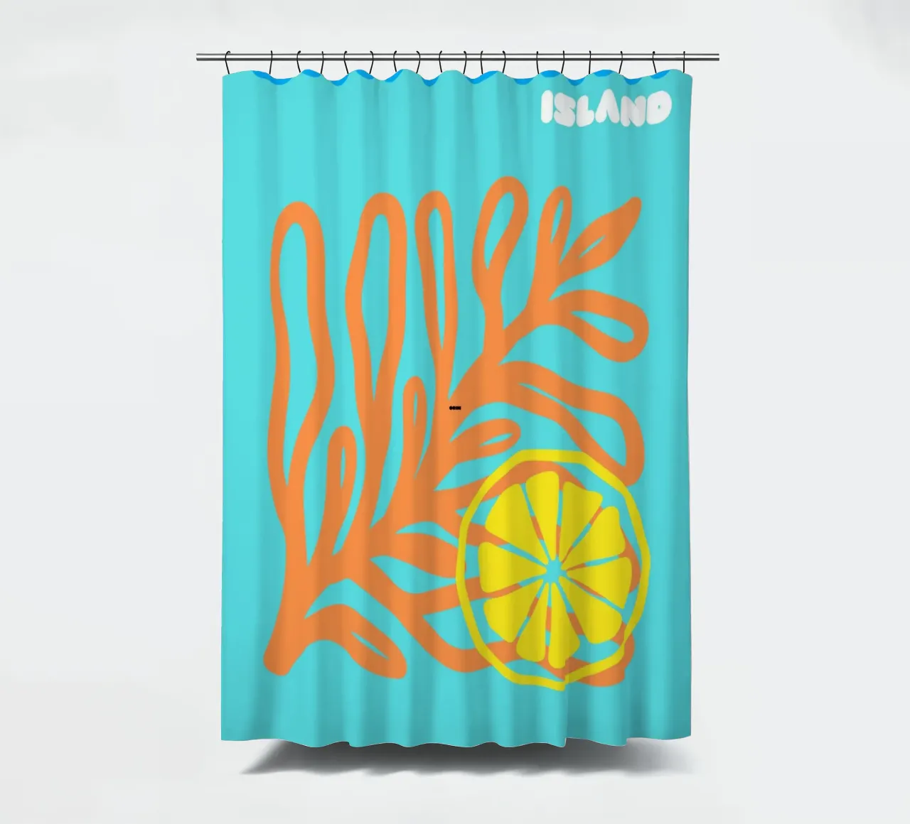 Santorini Citrus Zonsondergang - Abstract Grieks Eiland Kunst douchegordijn van NorwesClub