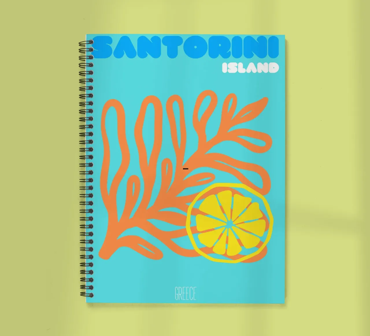Santorini Citrus Zonsondergang - Abstract Grieks Eiland Kunst notitieboek met spiraal van NorwesClub