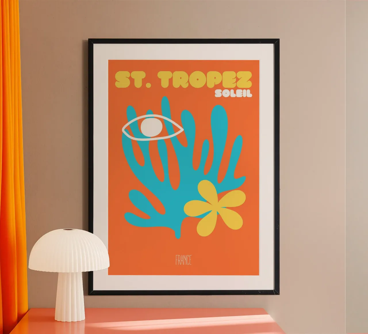 St. Tropez Soleil - Stampa ispirata a Matisse sulla Costa Azzurra poster da NorwesClub