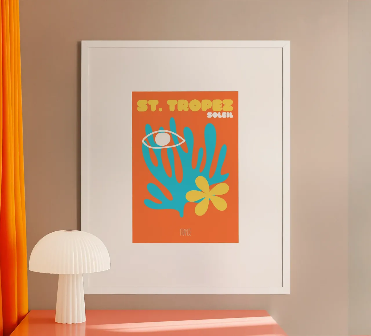 St. Tropez Soleil - Stampa ispirata a Matisse sulla Costa Azzurra poster da NorwesClub