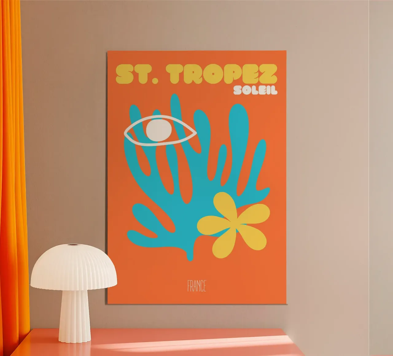St. Tropez Soleil - Stampa ispirata a Matisse sulla Costa Azzurra poster da NorwesClub