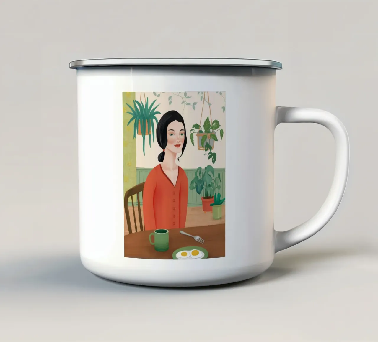 Colazione botanica tazza in smalto da Petal Canvas