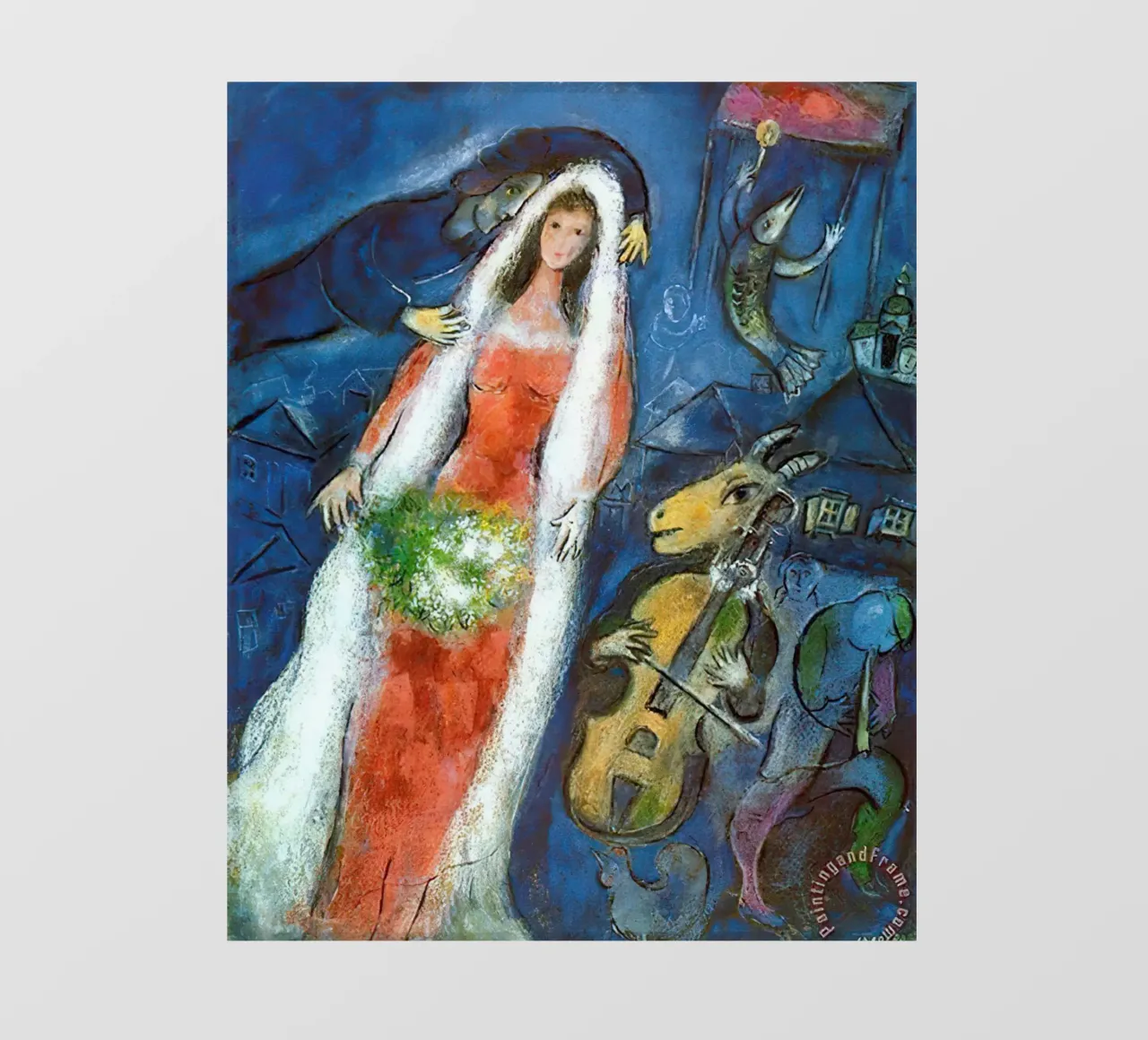 Marc Chagall La Mariee telo in pvc da Kunze Gallery