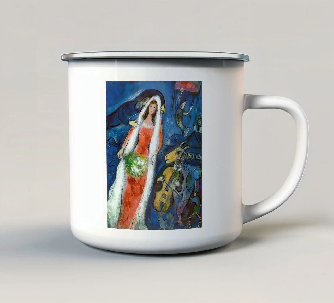 Marc Chagall La Mariee tazza in smalto da Kunze Gallery