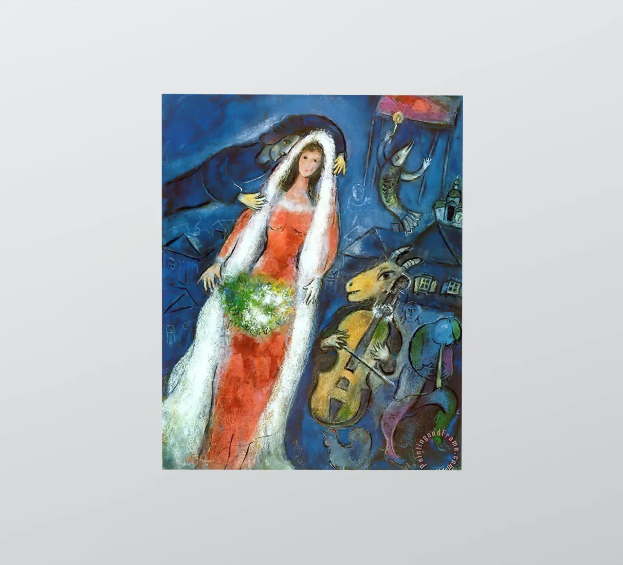 Marc Chagall La Mariee Sticker von Kunze Gallery