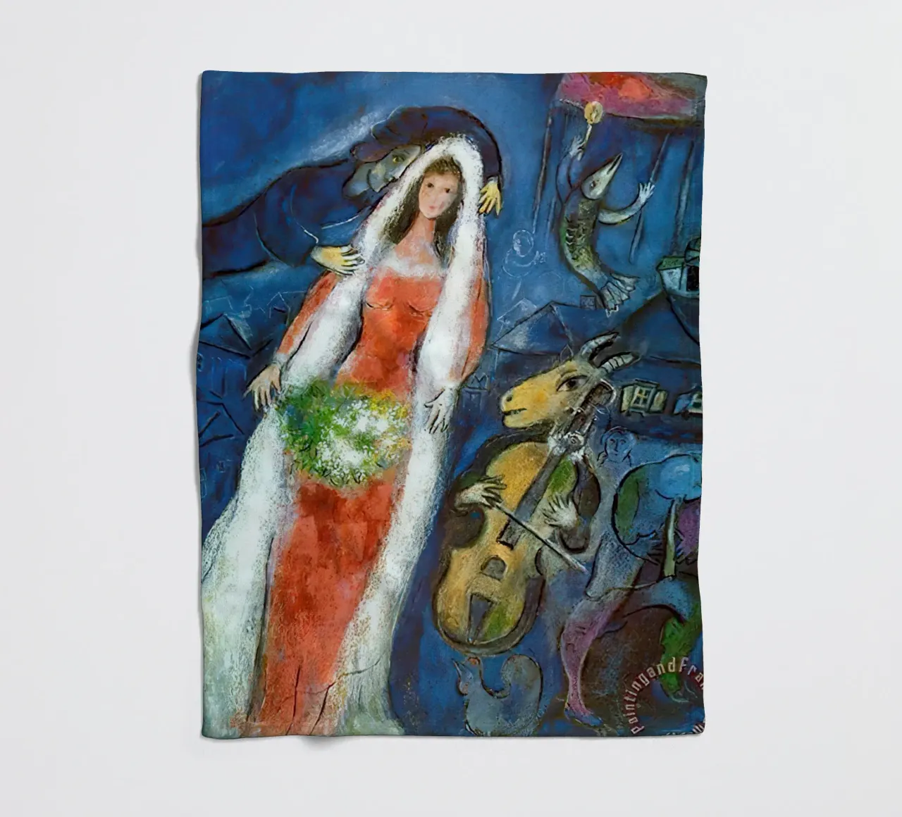 Marc Chagall La Mariee coperta in pile da Kunze Gallery