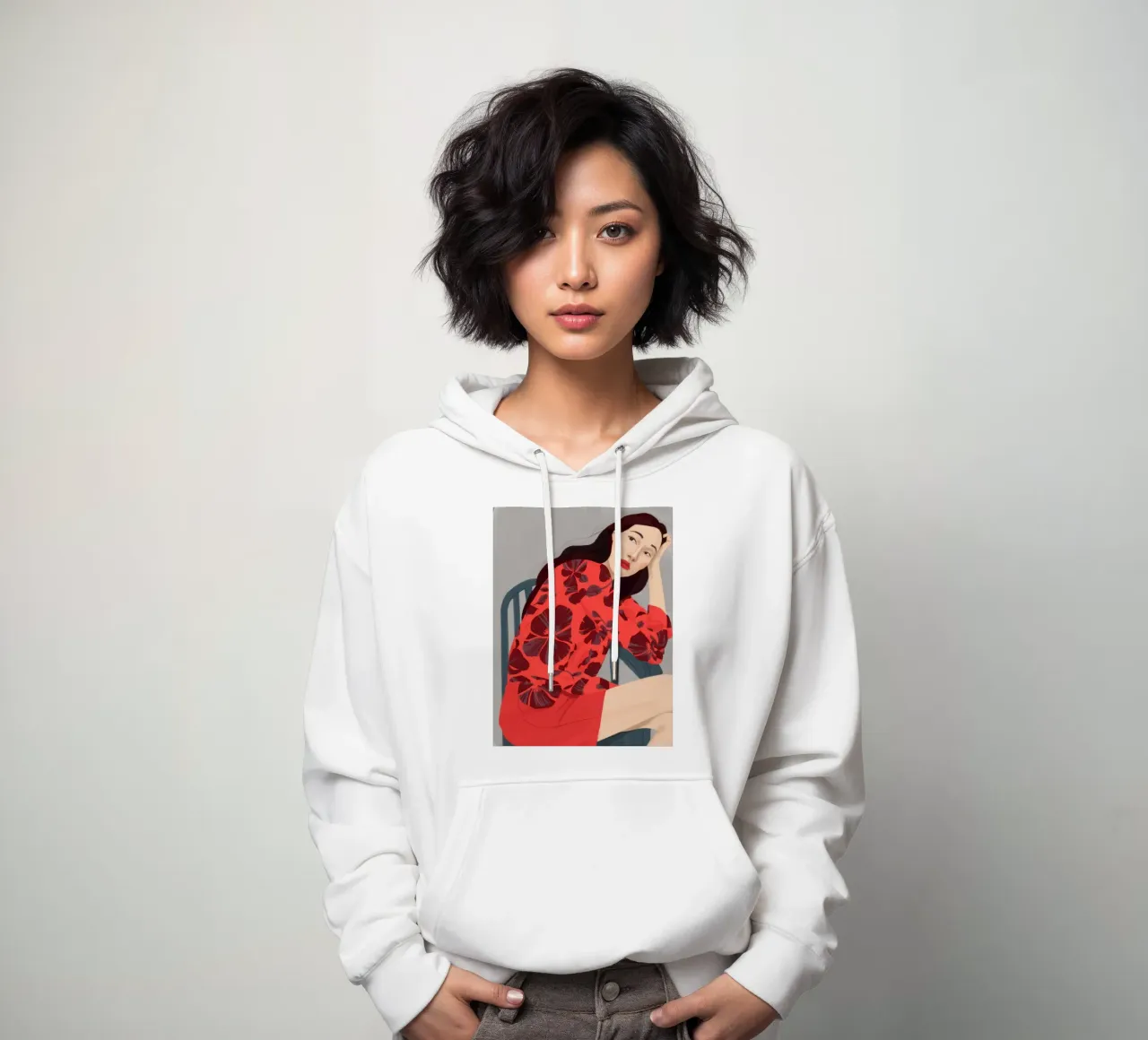 Riflesso floreale felpa con cappuccio da Petal Canvas