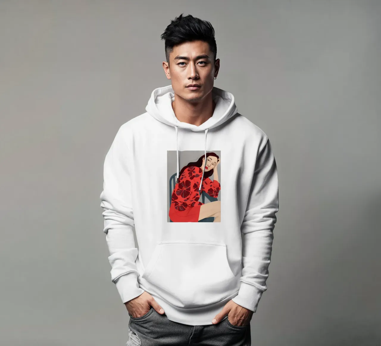 Riflesso floreale felpa con cappuccio da Petal Canvas