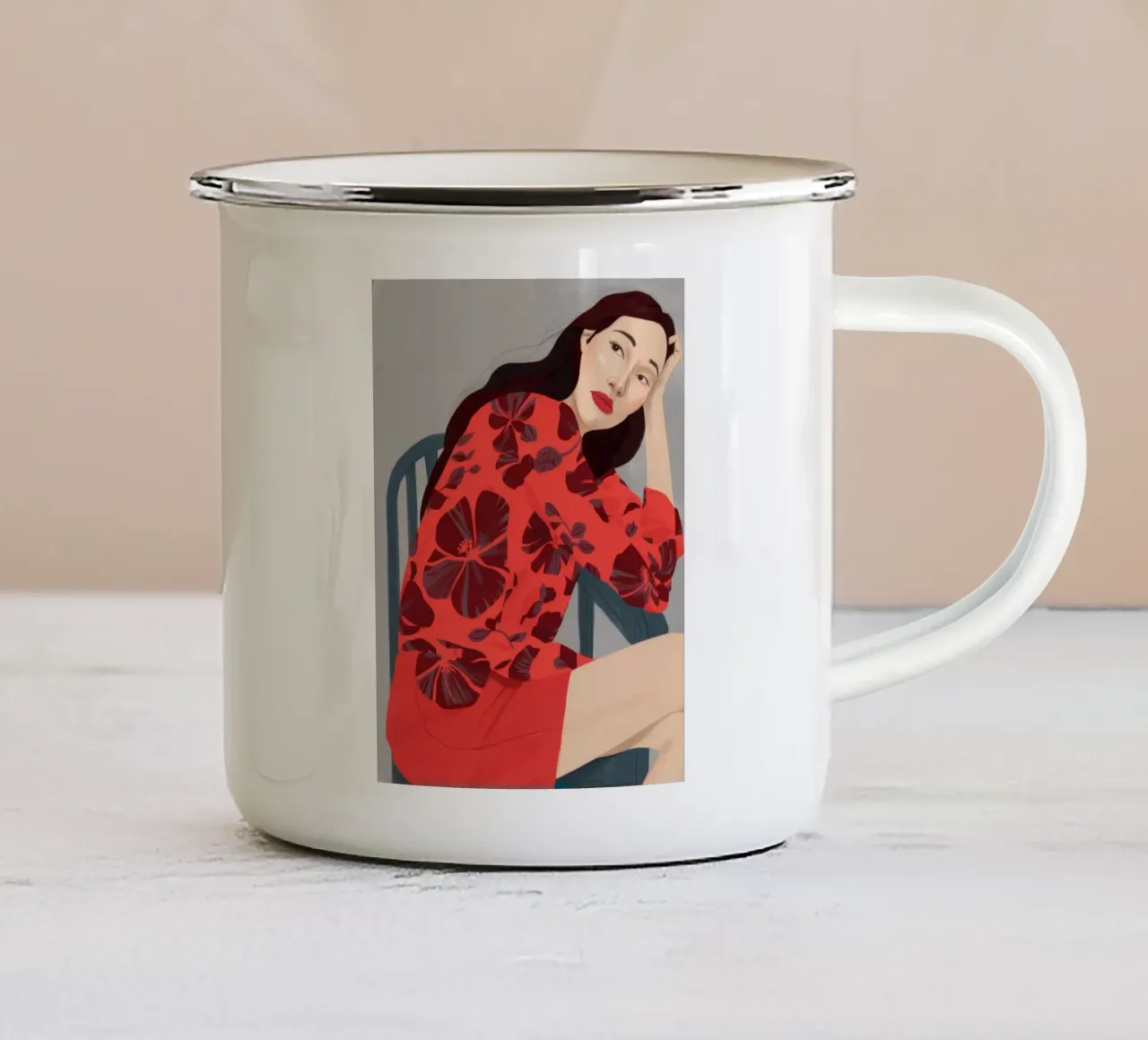 Riflesso floreale tazza in smalto da Petal Canvas