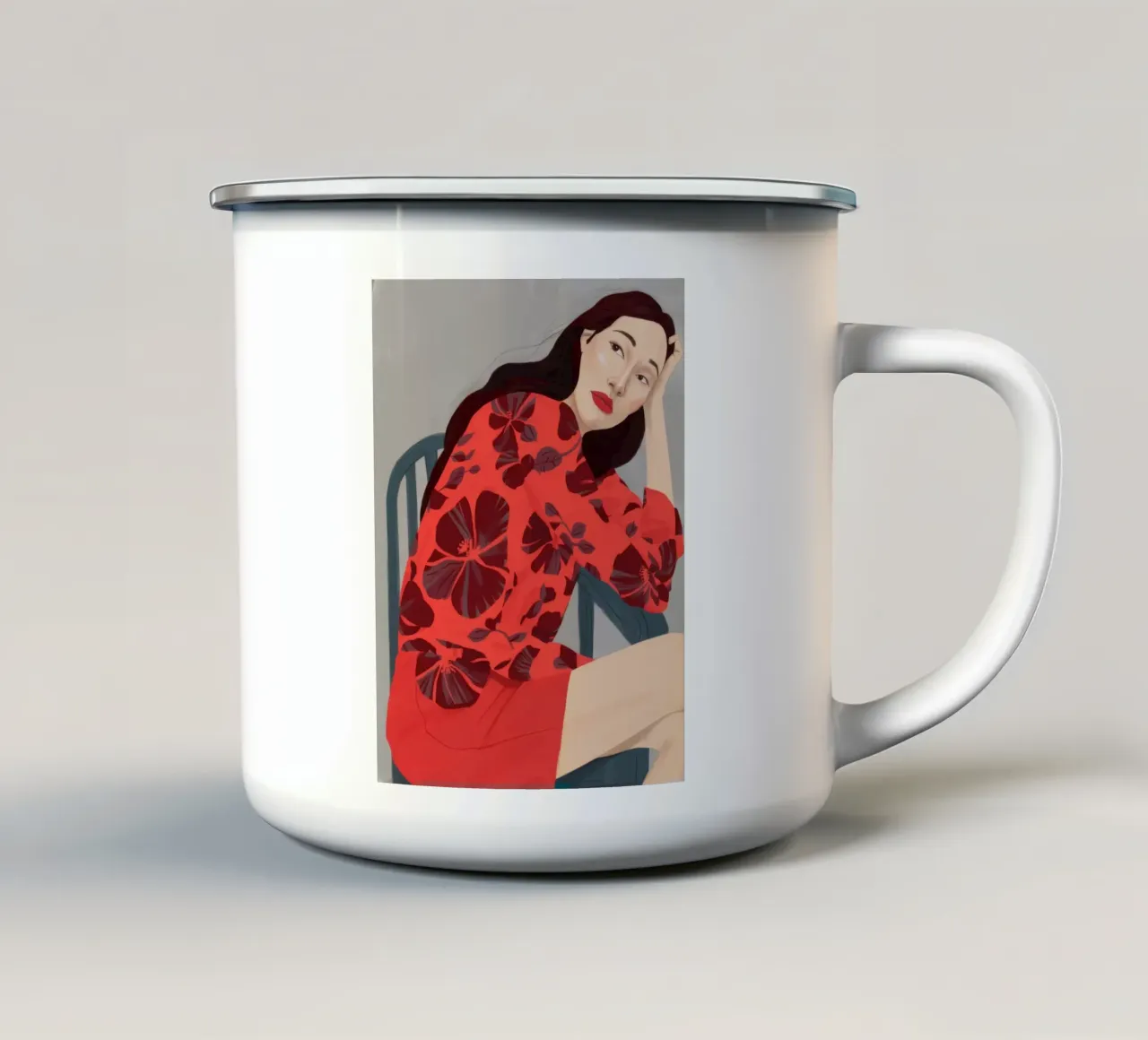 Riflesso floreale tazza in smalto da Petal Canvas