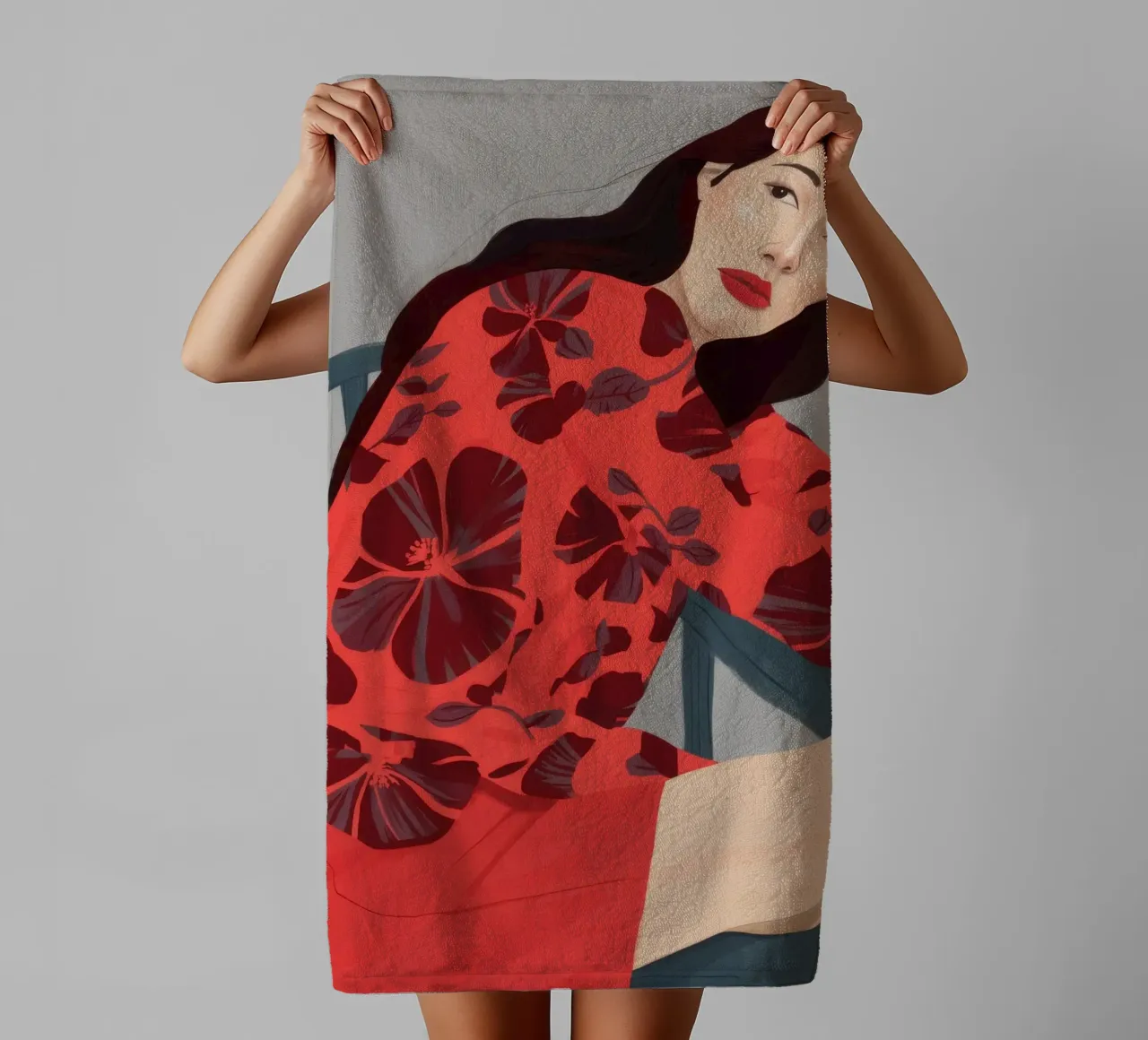 Riflesso floreale asciugamano da bagno da Petal Canvas