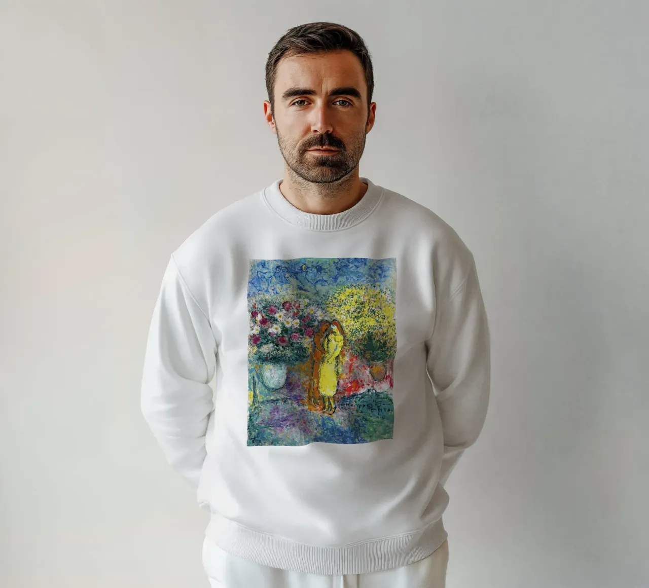 Marc Chagall Het paar met twee boeketten sweatshirt van Kunze Gallery