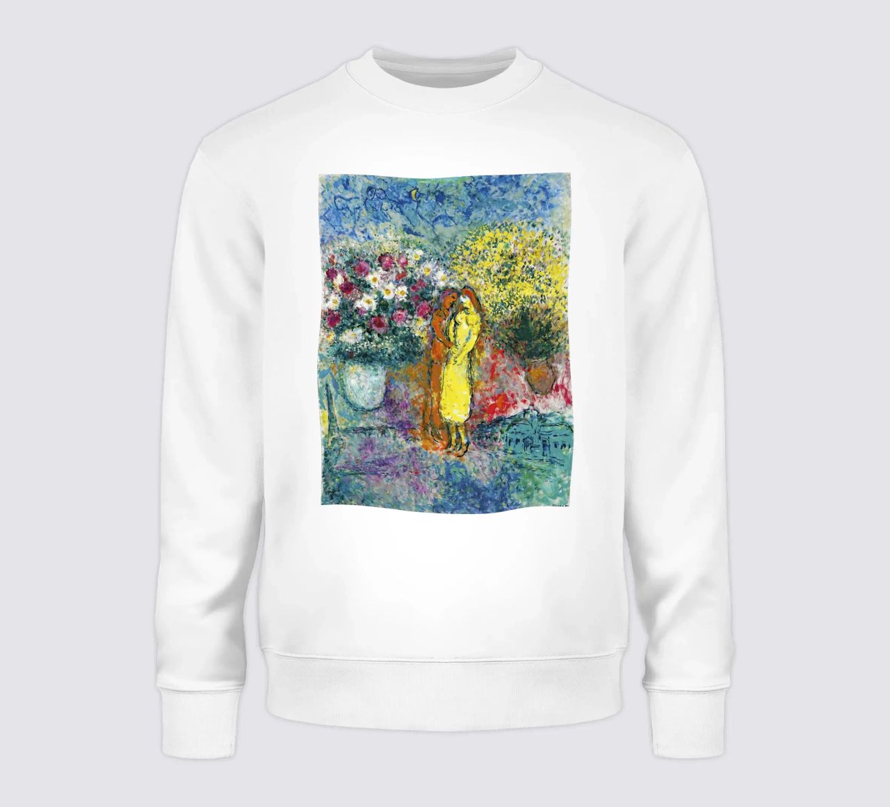 Marc Chagall La coppia con due bouquet felpa da Kunze Gallery