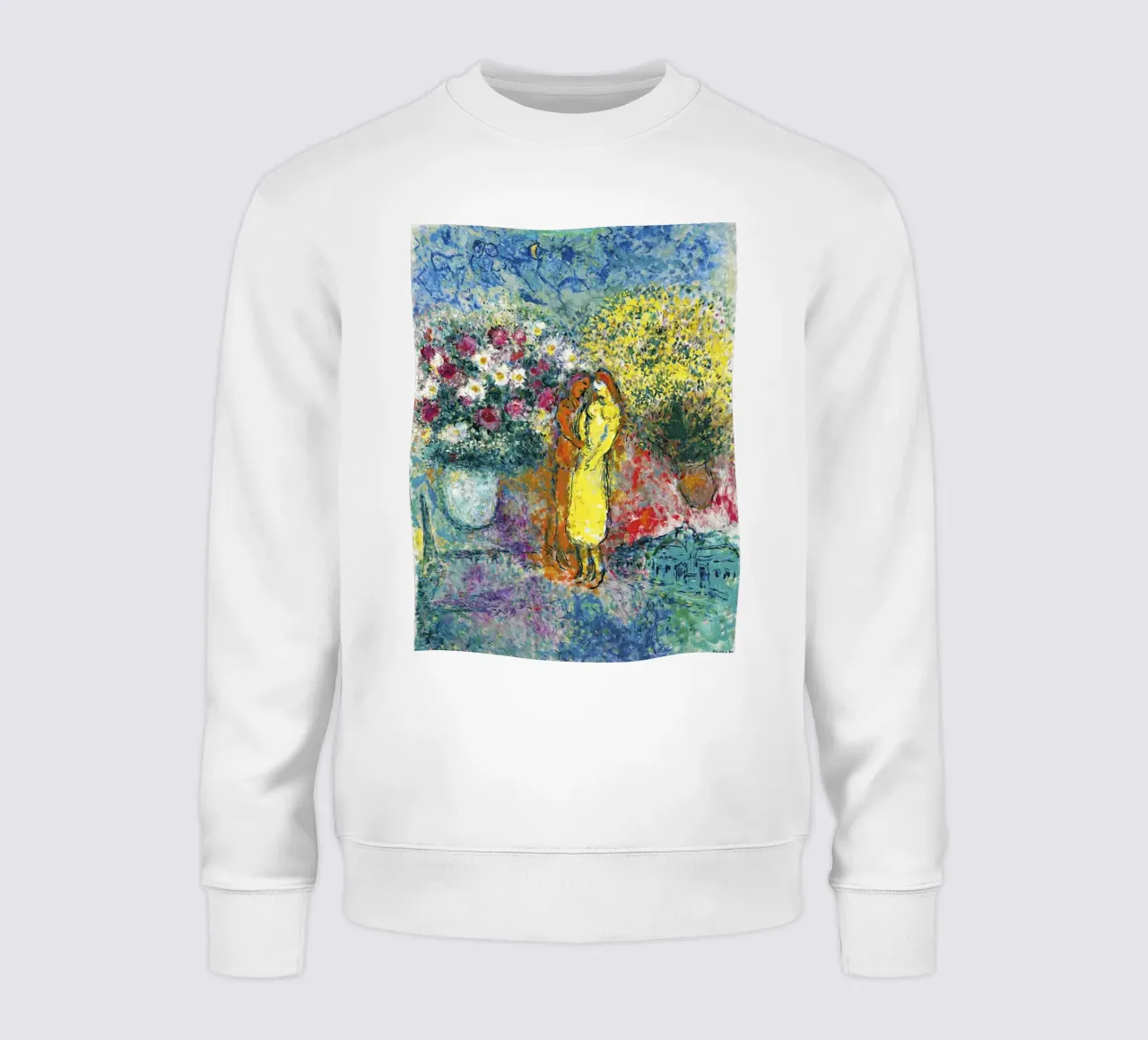 Marc Chagall Het paar met twee boeketten sweatshirt van Kunze Gallery