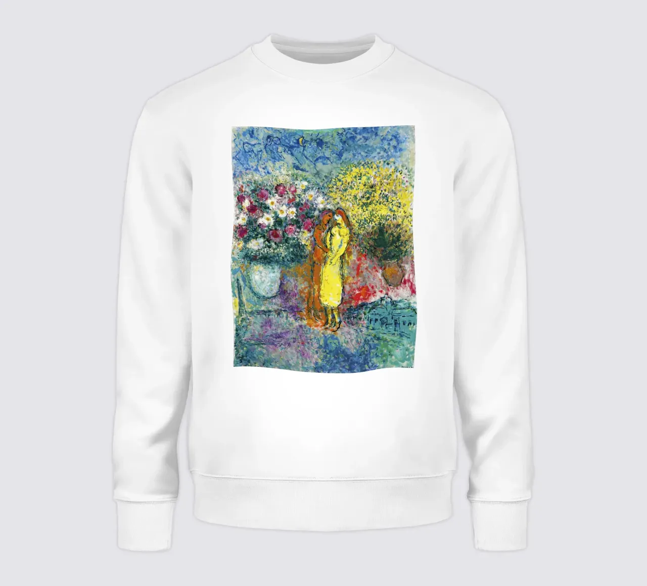 Marc Chagall Das Paar mit den zwei Sträußen Sweatshirt von Kunze Gallery