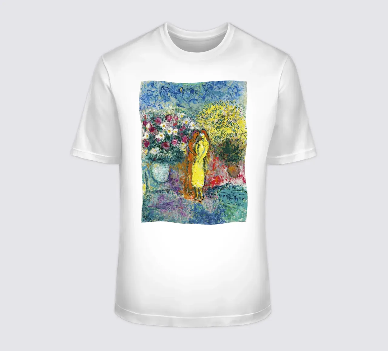 Marc Chagall La coppia con due bouquet t-shirt da Kunze Gallery
