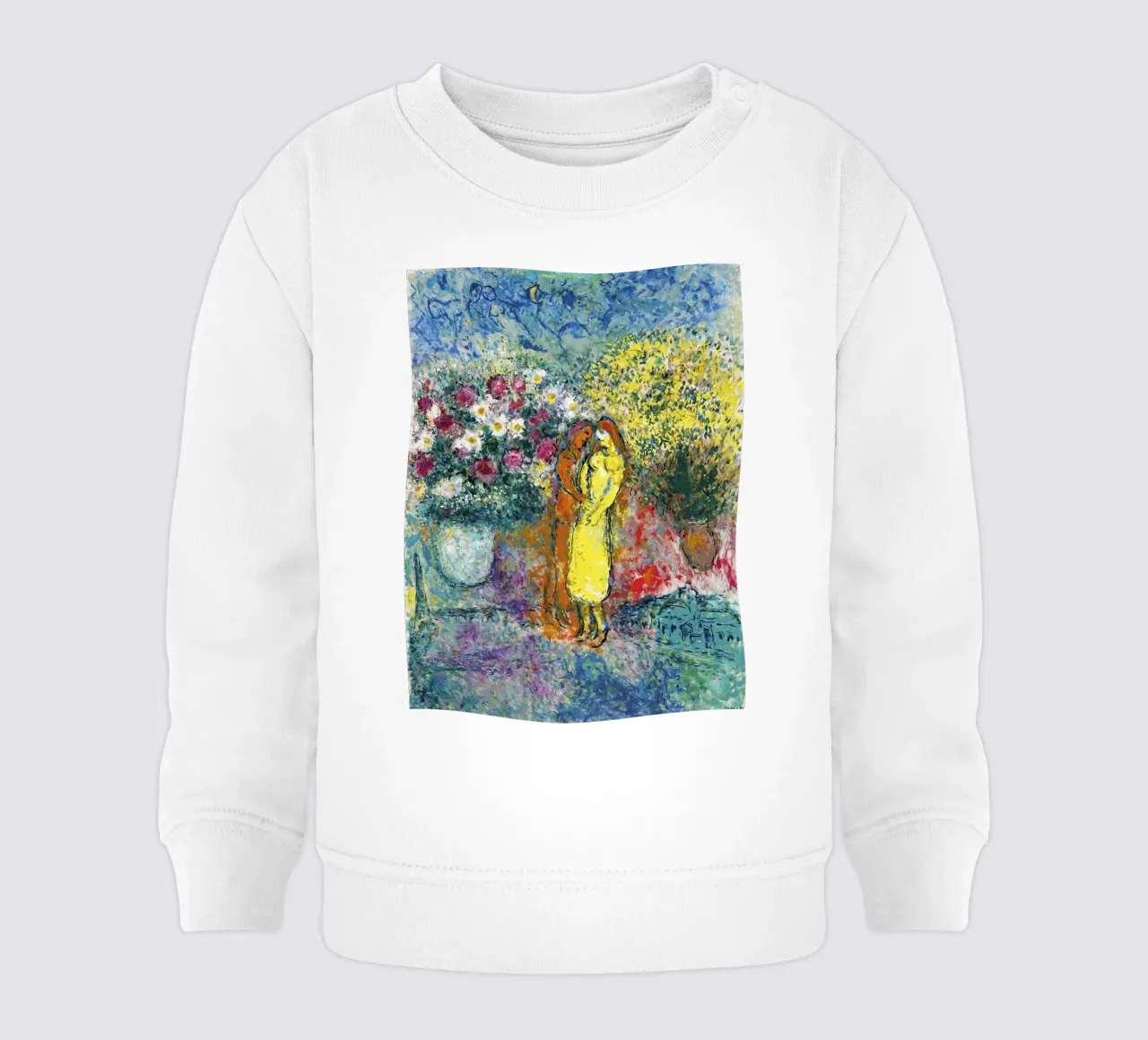 Marc Chagall La coppia con due bouquet felpa neonato da Kunze Gallery