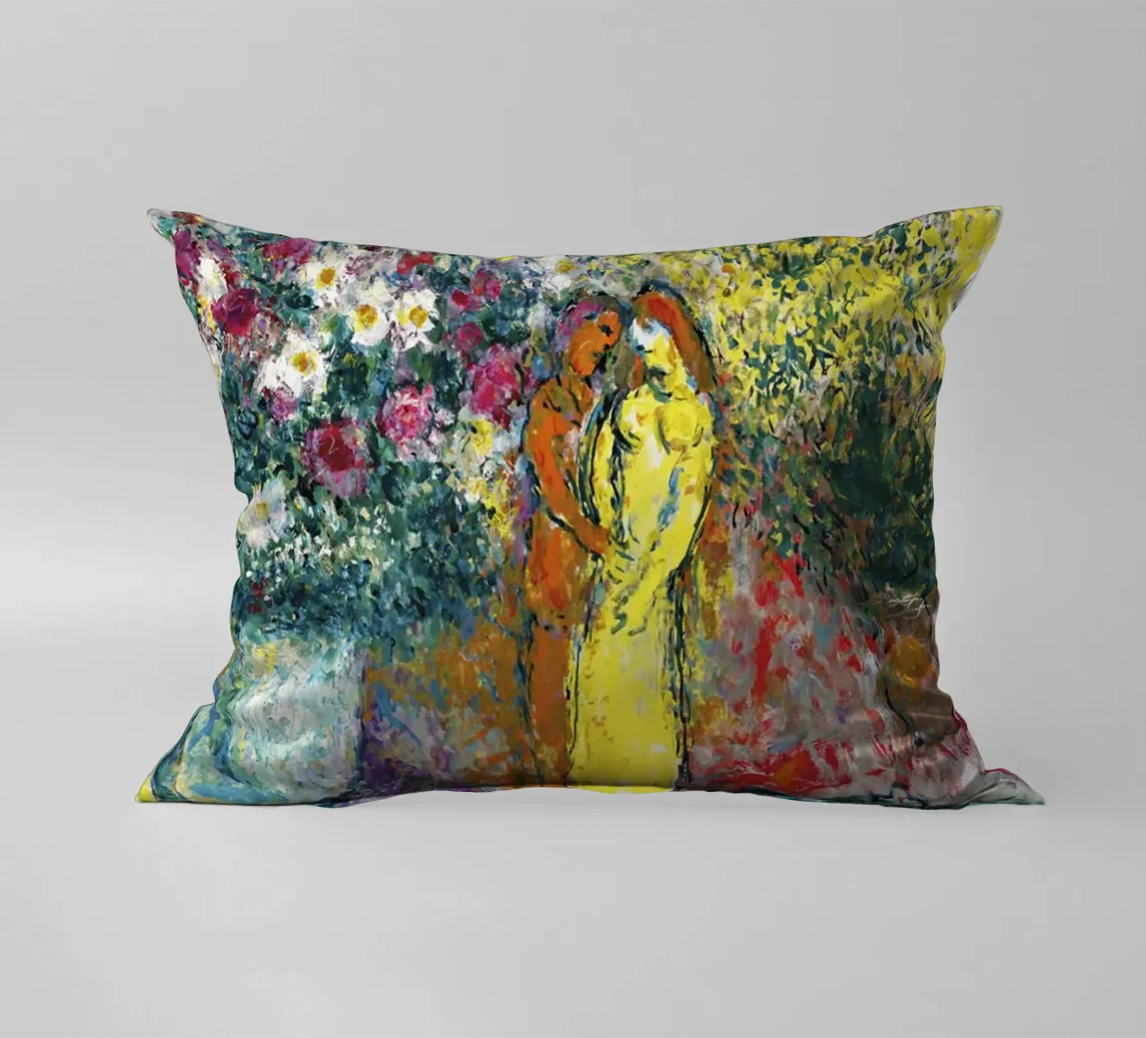 Marc Chagall La coppia con due bouquet cuscino da Kunze Gallery