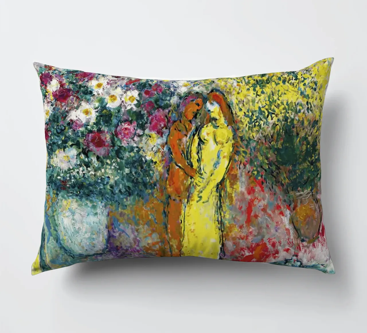 Marc Chagall La coppia con due bouquet cuscino da Kunze Gallery