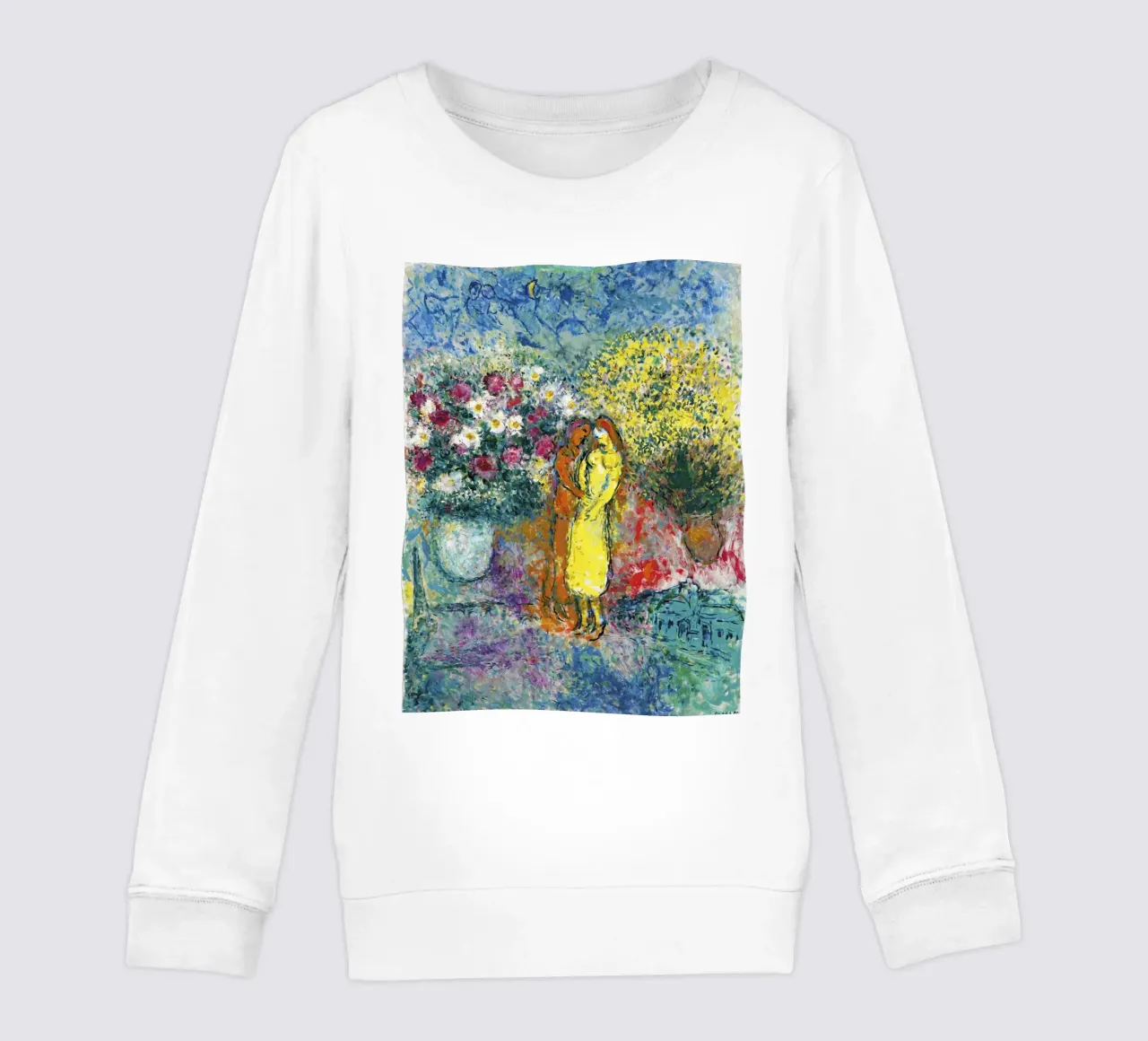 Marc Chagall La coppia con due bouquet felpa bambino da Kunze Gallery