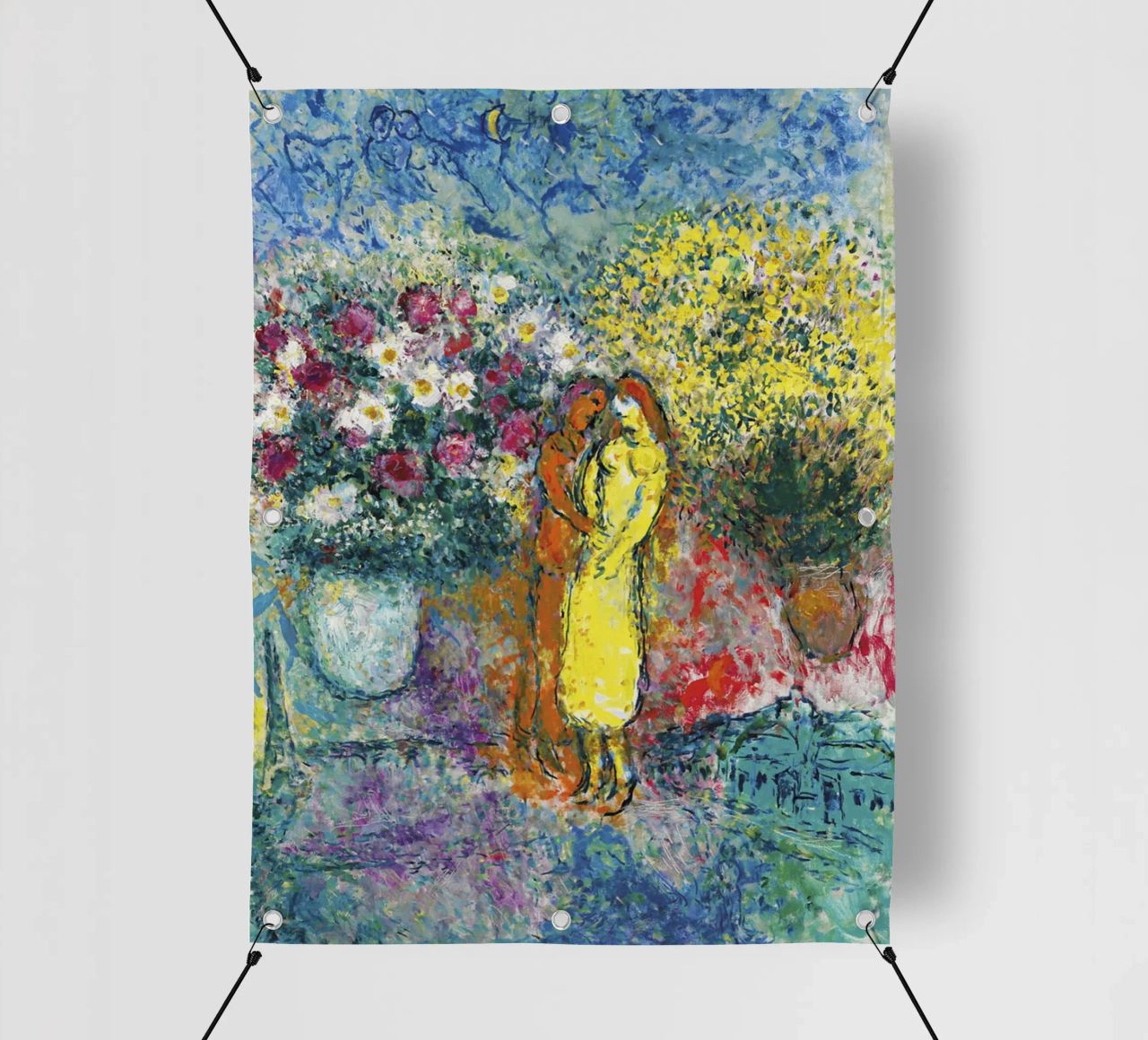 Marc Chagall La coppia con due bouquet telo in pvc da Kunze Gallery