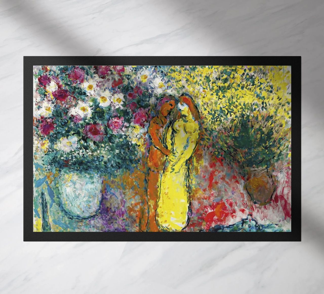 Marc Chagall La coppia con due bouquet zerbino da Kunze Gallery