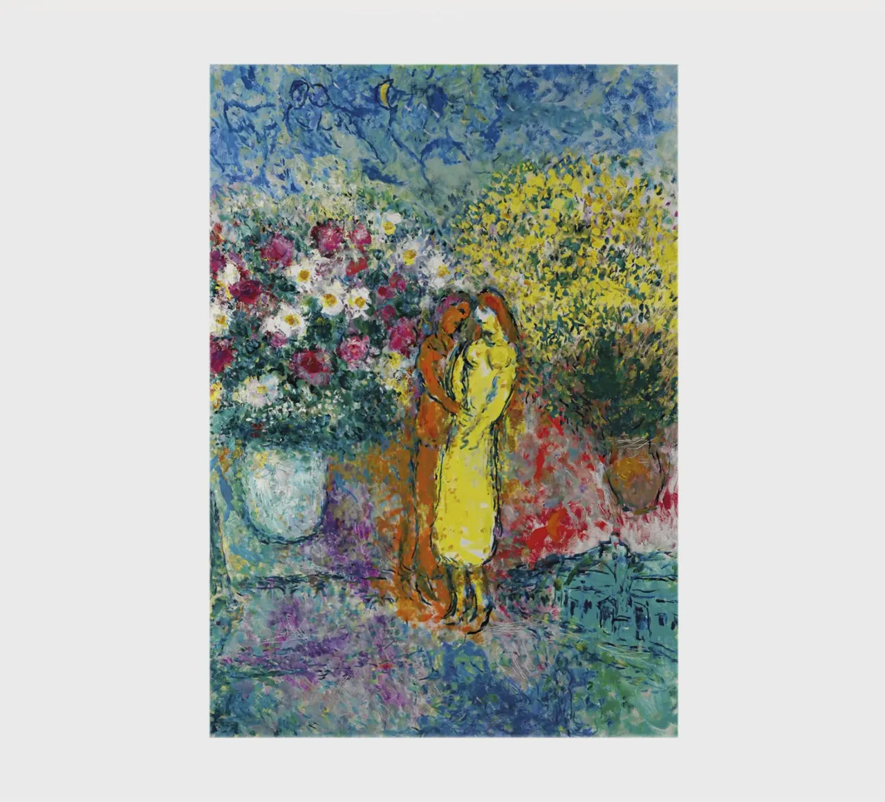 Marc Chagall Das Paar mit den zwei Sträußen Notizbuch von Kunze Gallery