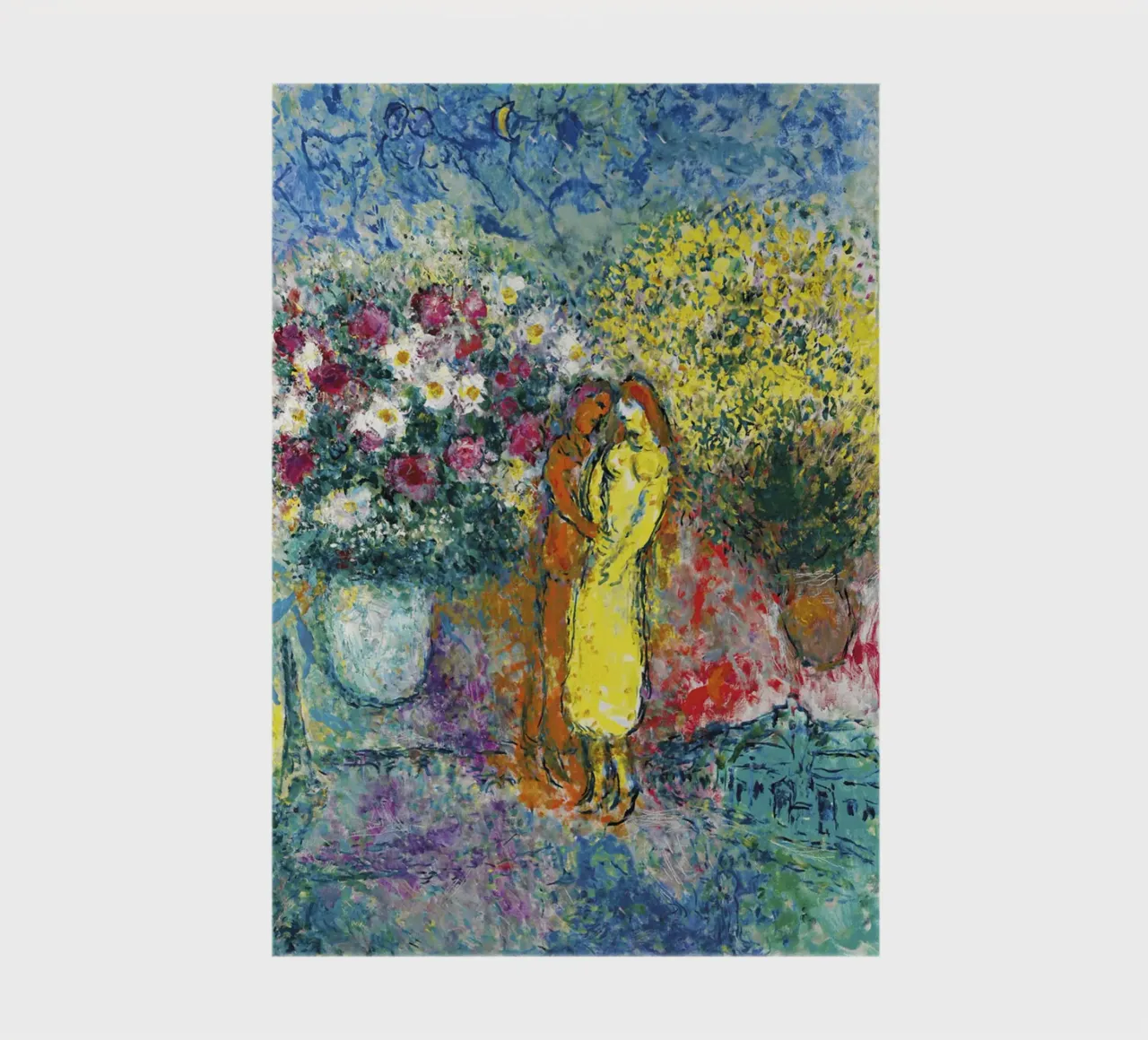Marc Chagall The Couple with Two Bouquets notebook by Kunze Gallery