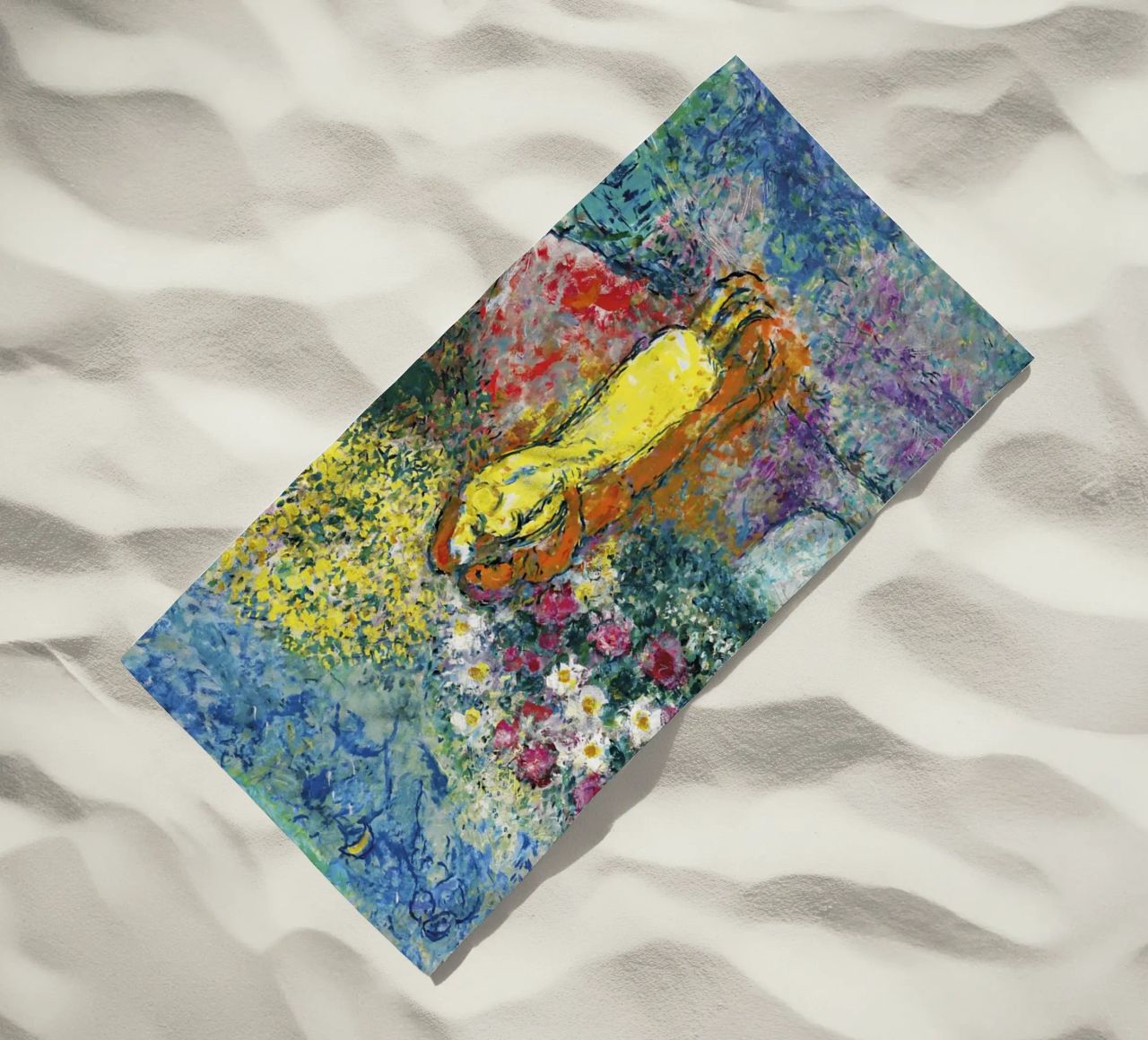 Marc Chagall La coppia con due bouquet telo mare da Kunze Gallery