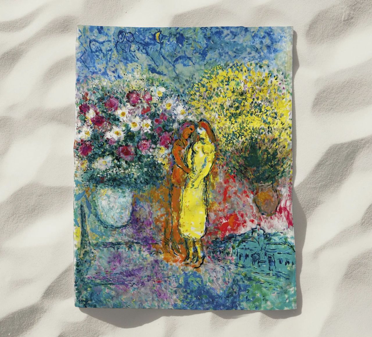 Marc Chagall La coppia con due bouquet telo mare da Kunze Gallery