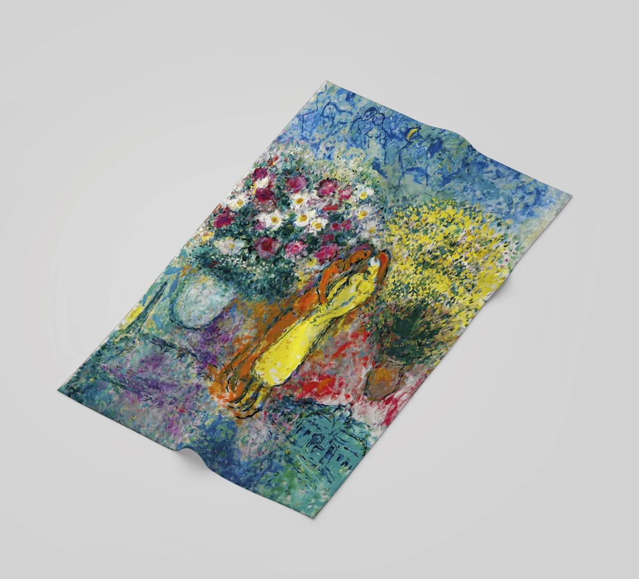 Marc Chagall La coppia con due bouquet telo mare da Kunze Gallery