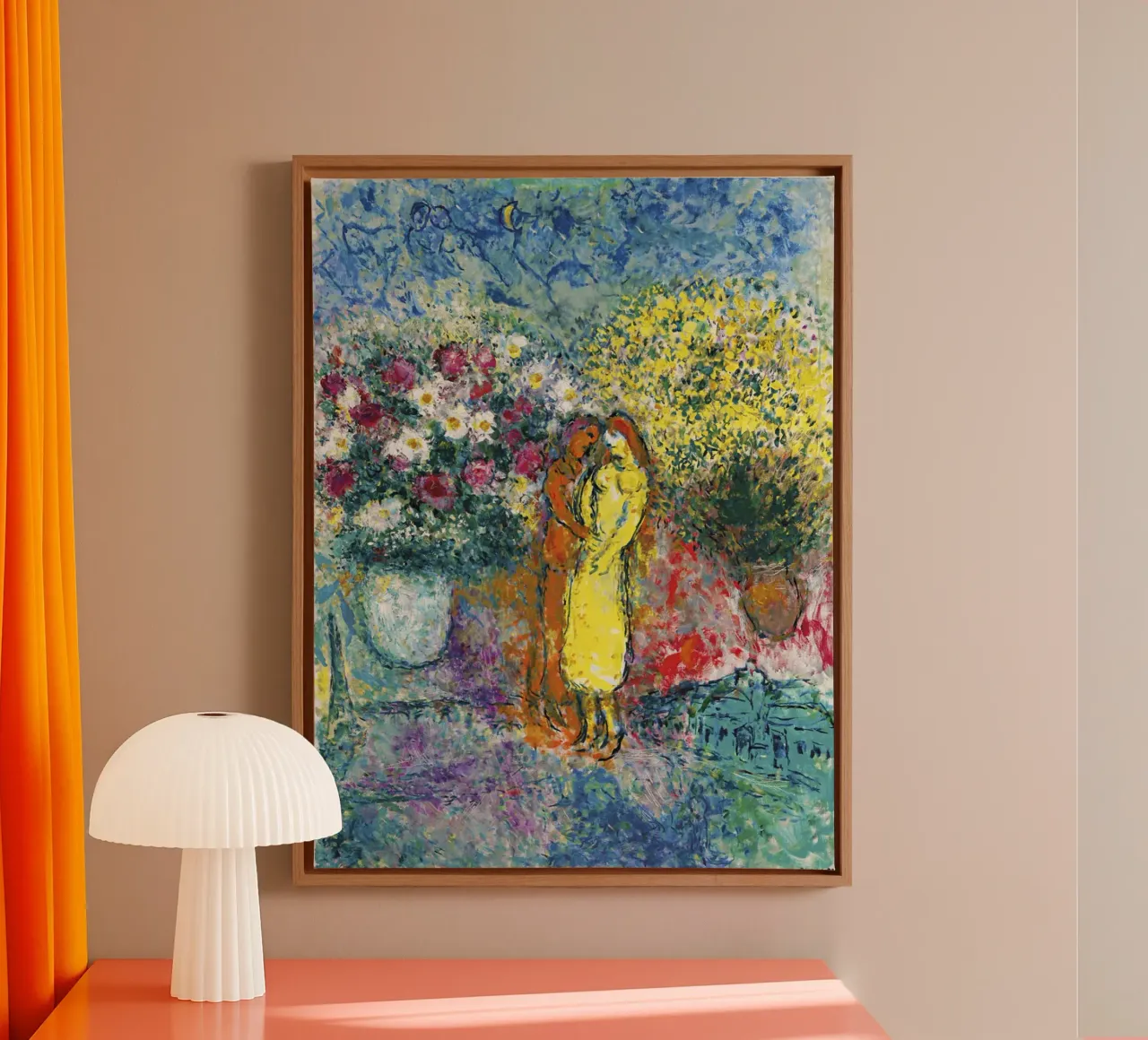 Marc Chagall The Couple with Two Bouquets canvas by Kunze Gallery