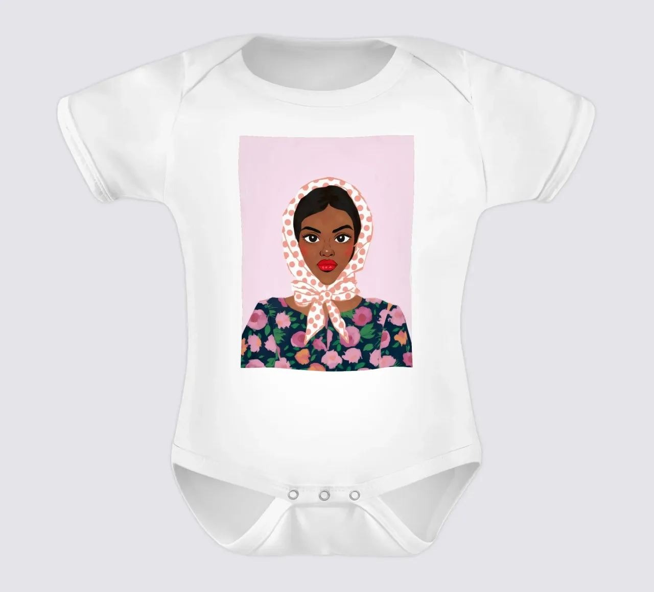 Sciarpa floreale vintage body neonato maniche corte da Petal Canvas