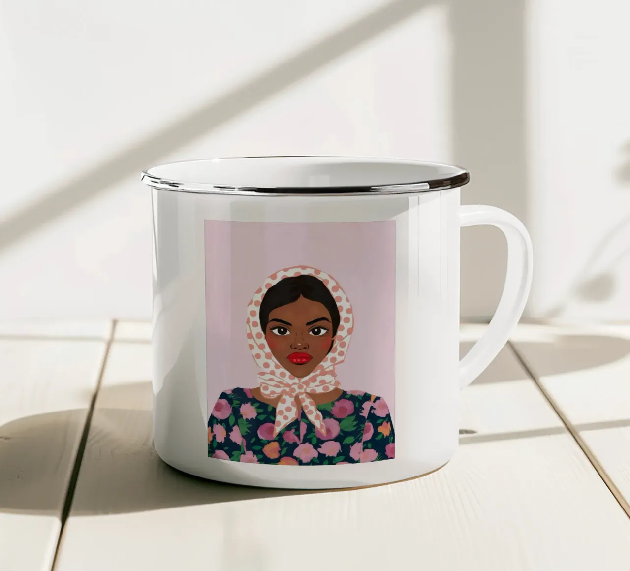 Sciarpa floreale vintage tazza in smalto da Petal Canvas