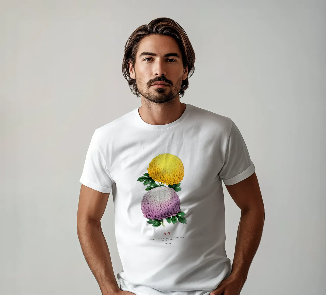 Blooming Kiku Duo t-shirt by Vintagrafica