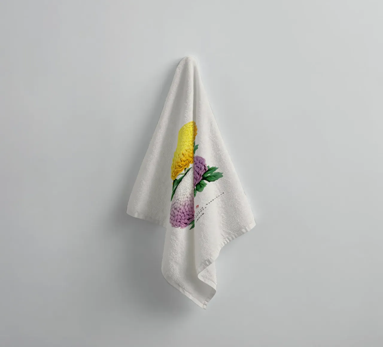 Bloeiend Kiku Duo badhanddoek van Vintagrafica